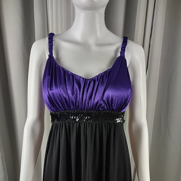 EnFocus Studio Purple Black Knee Length Sequins Dress, Formal, Prom, Size 12 - Picture 2 of 10